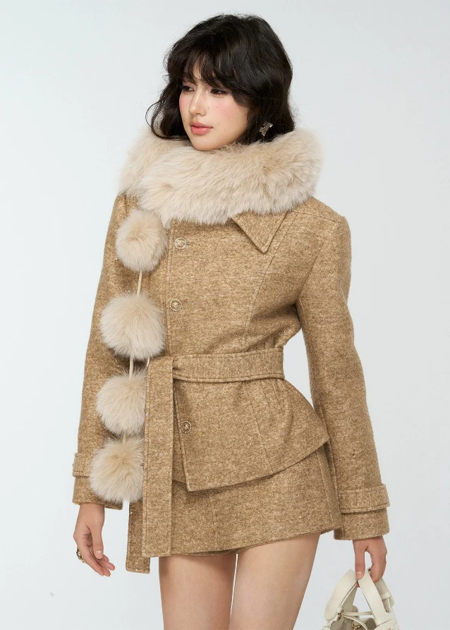 Fox Fur Pom Scarf - szxrfrp