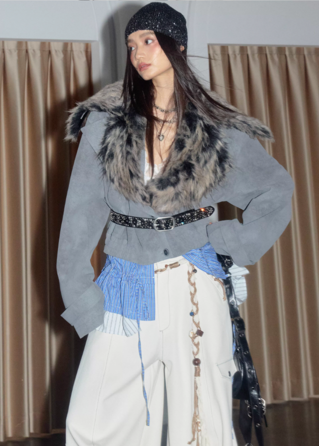 Detachable Hem Fur Jacket - szxrfrp