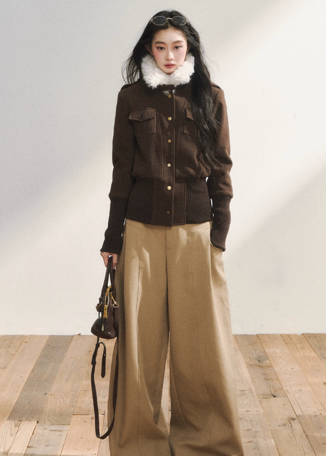 Vintage Brown Wool Button Jacket - szxrfrp