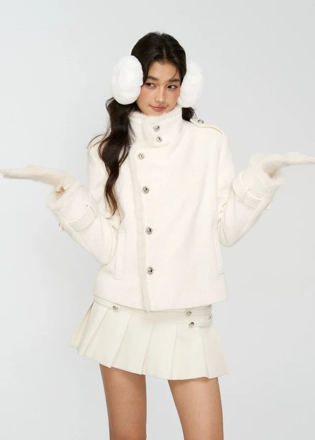 Winter Pearl Draped Wool Jacket - szxrfrp