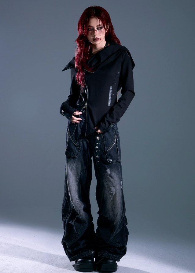 Asym Zip Knit Jacket - szxrfrp
