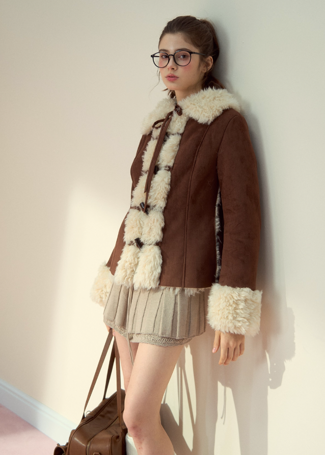 Warm Retro Lapel Fleece Jacket - szxrfrp