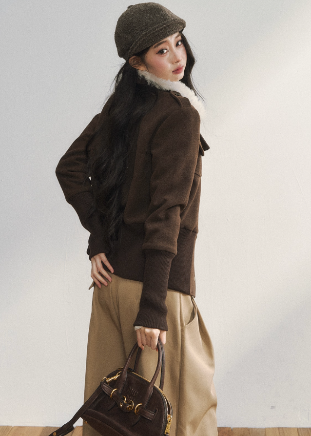 Vintage Brown Wool Button Jacket - szxrfrp